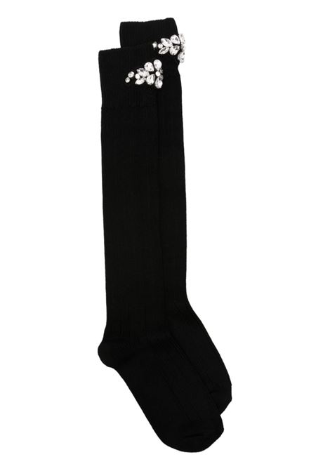 Black crystal-embellished socks Simone Rocha - women SIMONE ROCHA | Socks | SOCK55BLKCRYSTL